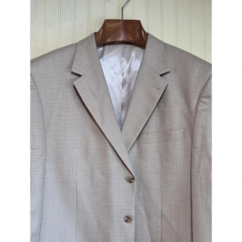 Luca Bertoni‎ Blazer Mens 44 Regular Beige Check Sport Coat Two Button Jacket